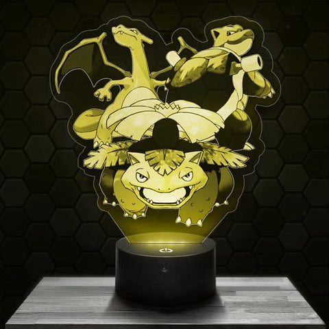 Lampe LED 3D Famille Pokémon