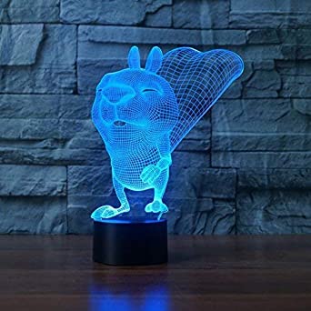 Lampe LED 3D écureuil