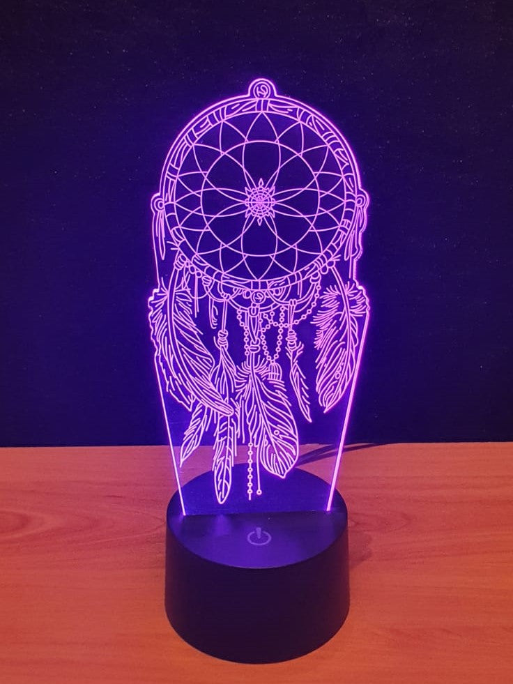Lampe LED 3D Attrape Rêves – Le Génie de la Lampe 3D