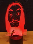 Lampe LED 3D Masque Casa de Papel