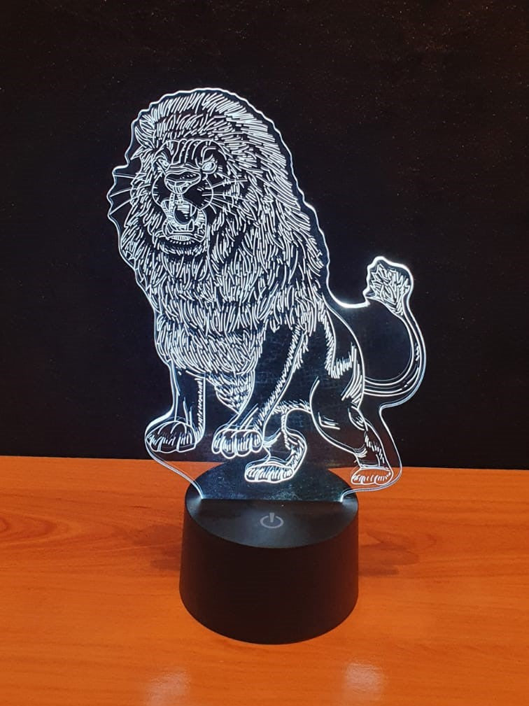 Lampe LED 3D Lion – Le Génie de la Lampe 3D