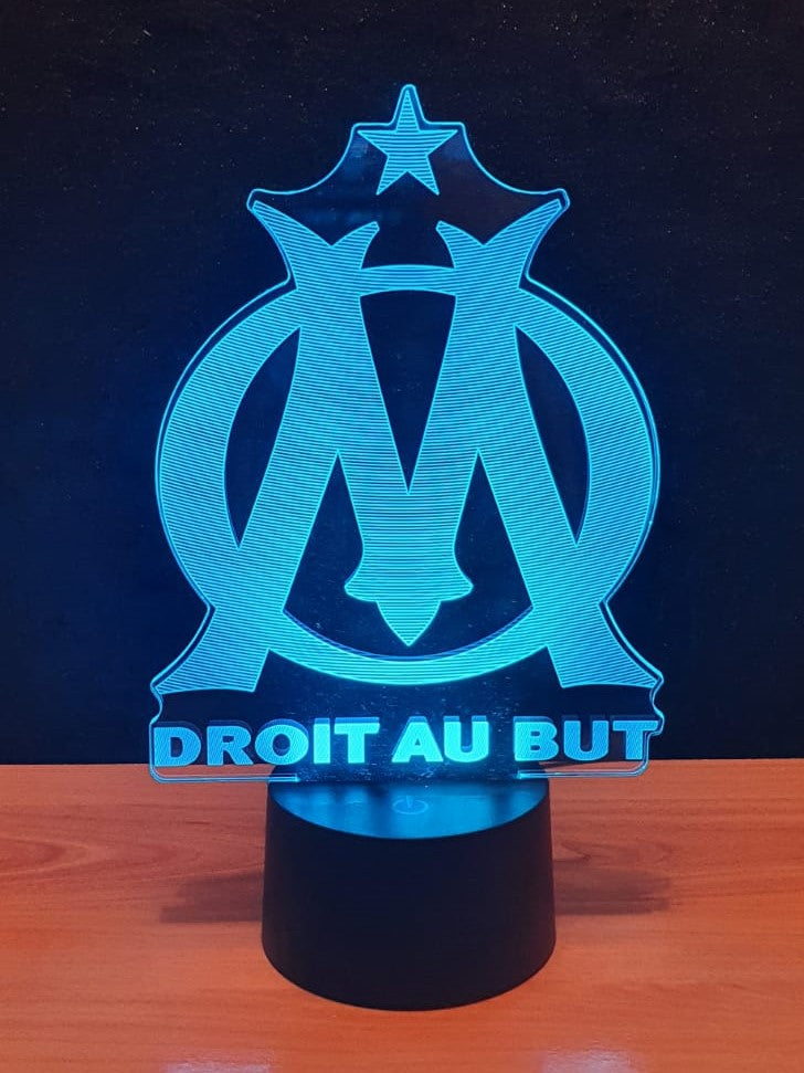 Lampe LED Miroir OM Olympique de Marseille, cadeau football