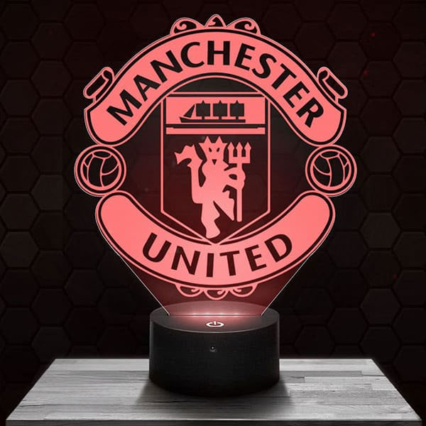 Lampe LED 3D Manchester United – Le Génie de la Lampe 3D