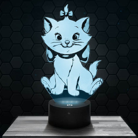 Lampe LED 3D Marie Aristochats