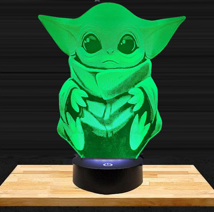 Lampe LED 3D Bébé Yoda - Grogu