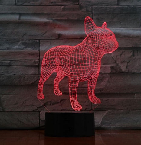 Lampe LED 3D Bouledogue