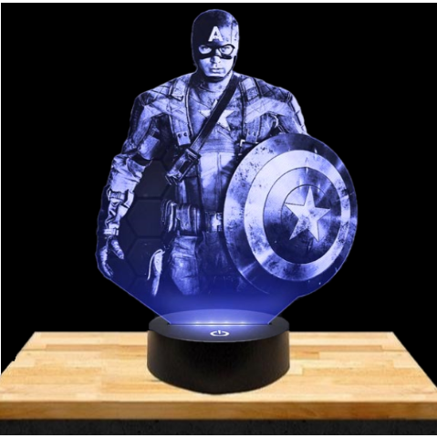 Lampe LED 3D Captain America