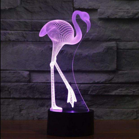 Lampe LED 3D Flamant Rose