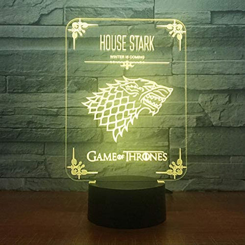 Lampe LED 3D Game Of Throne | House Stark