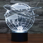 Lampe LED 3D Globe avec Avion