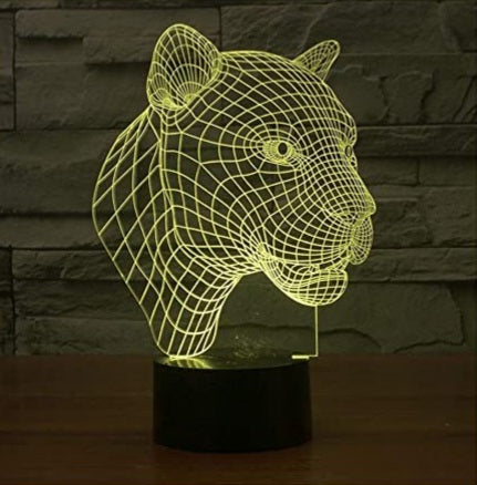Lampe LED 3D Léopard