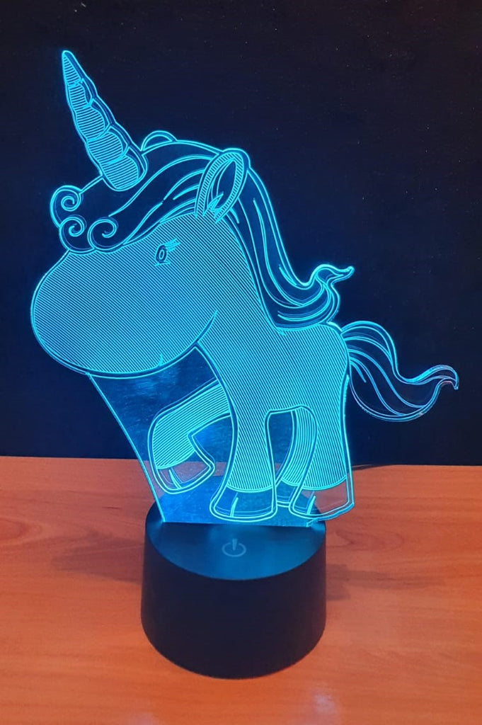Lampe LED 3D Licorne Enfant – Le Génie de la Lampe 3D
