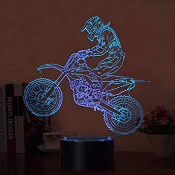Lampe 3D Moto-Cross Pilote