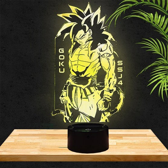 Lampe led 3d Goku Super Saiyan, Dragon Ball, manga, dessin animé, déco